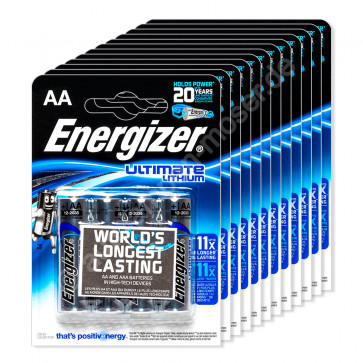 48x Mignon AA / LR06 - Batterie, Energizer Ultimate Lithium, 1,5V, 12x 4er Blister, 48 Stück