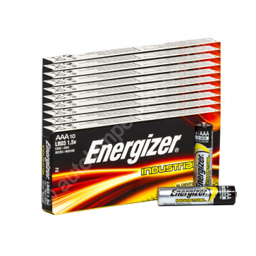100x Micro AAA / LR3 - Batterie Alkaline, ENERGIZER Industrial, 1,5V, 10er Pack, 100 Stück