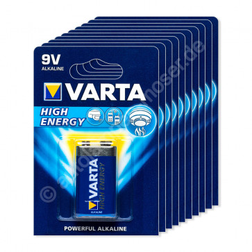 10x 9V E-Block / 6LP3146 - Batterie Alkaline, Varta Longlife Power 4922, 9V, 600 mAh, 10x 1er Blister, 10 Stück