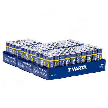 100x Mignon AA / LR6 - Batterie Alkaline, Varta Industrial 4006, 1,5V, 2950 mAh, 4er FolienPack, 100 Stück