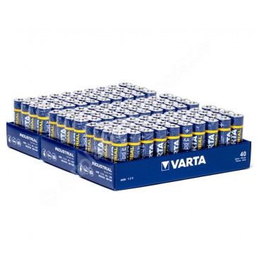 120x Mignon AA / LR6 - Batterie Alkaline, Varta Industrial 4006, 1,5V, 2950 mAh, 4er FolienPack, 120 Stück