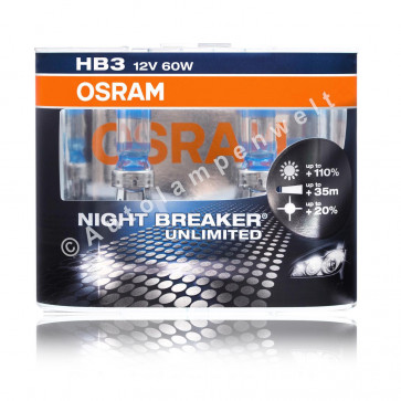 Osram Night Breaker Unlimited HB3 Halogen Scheinwerferlampe +110%