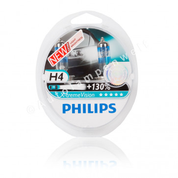 Philips H4 X-treme Vision Halogen Scheinwerferlampe +130% DuoPack