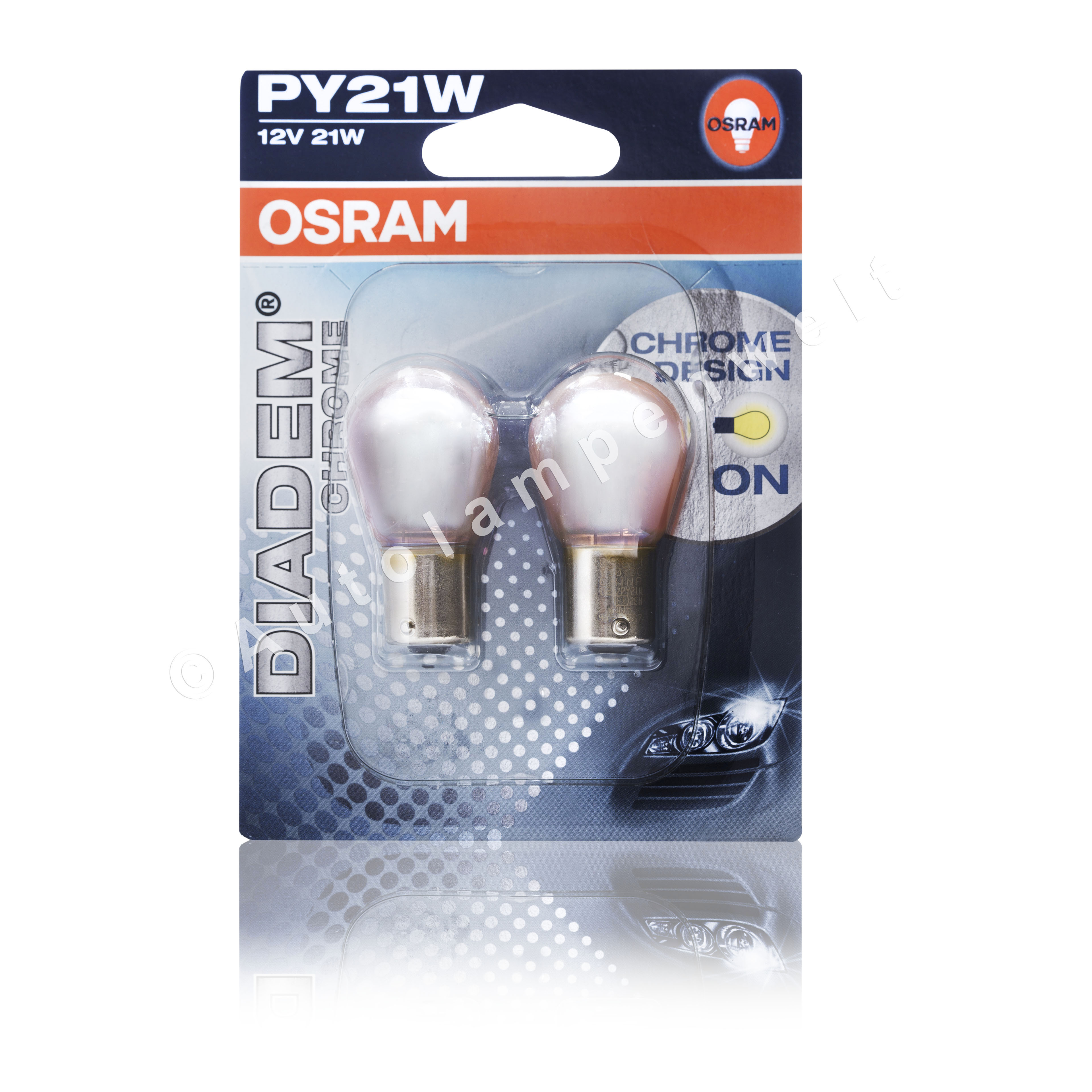 OSRAM Blinker DIADEM CHROME PY21W BAU15s Lampen Glühbirne E-Prüfzeichen